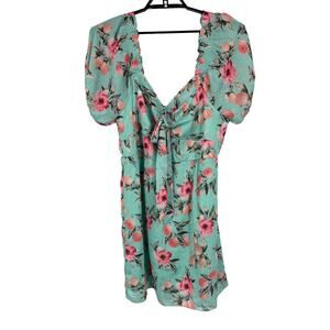 NSR dress floral print front tie detail X-Large XL